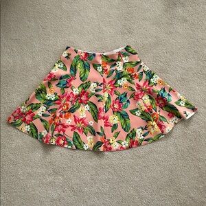 Bershka Tropical Floral Skater Skirt | Size S